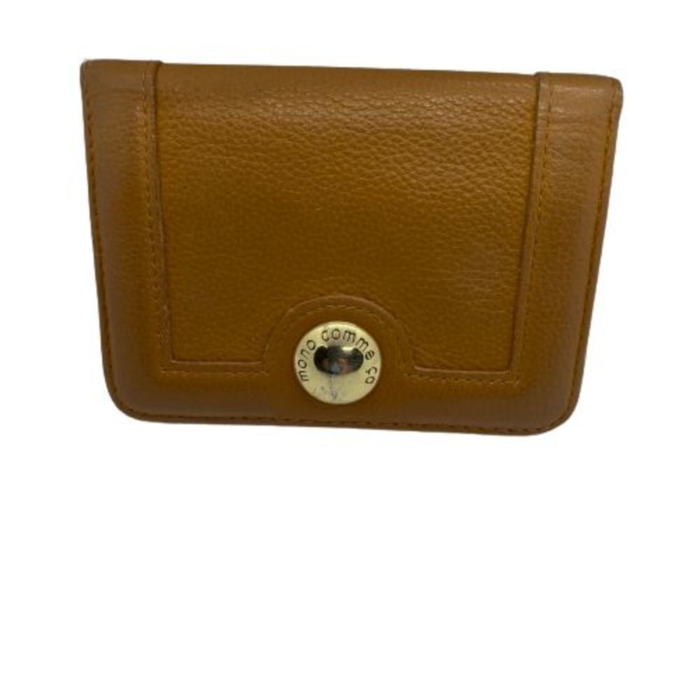 Authentic Mono Comme Ca Luxury Brand Brown Leather Card Case